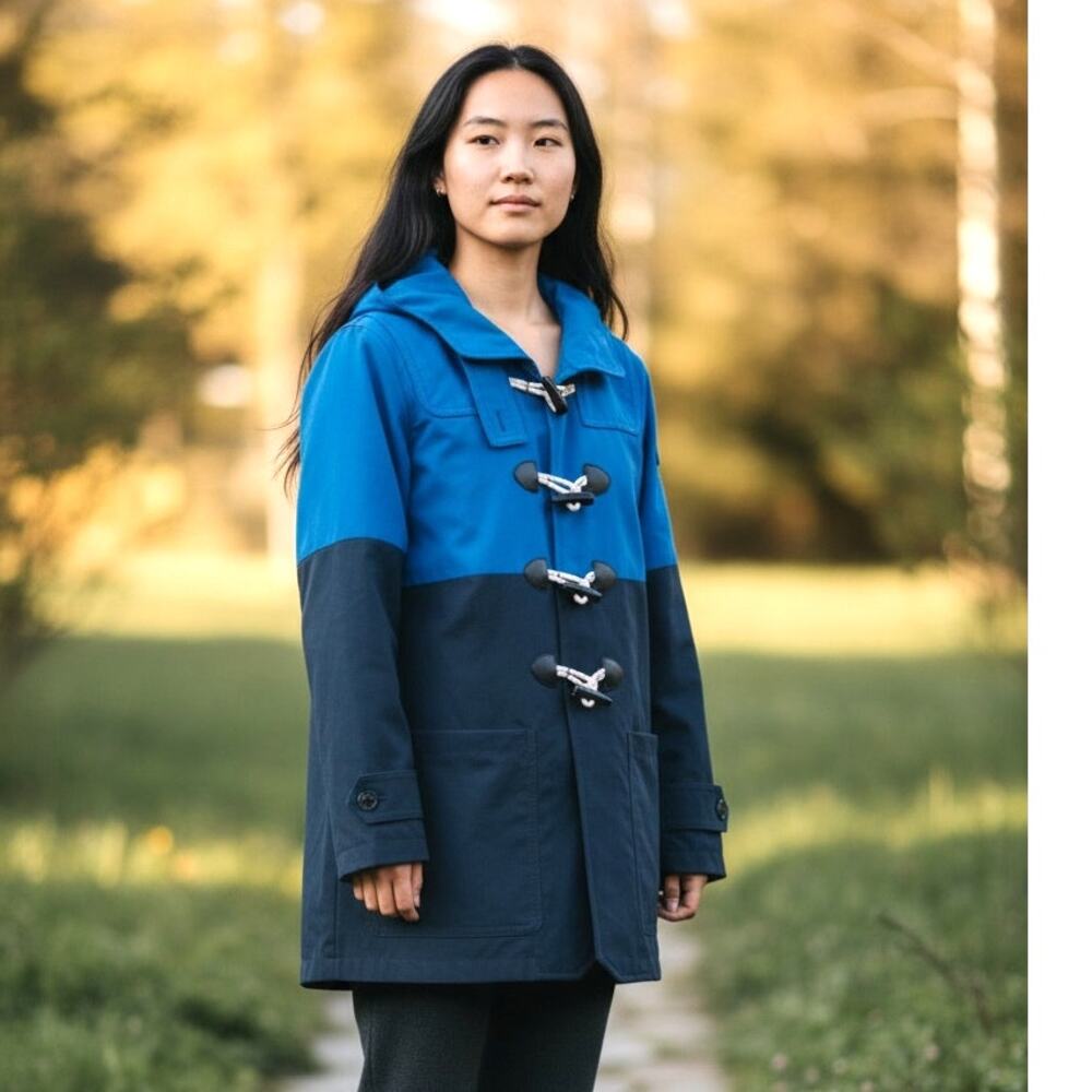 Peuterey Spring Jacket Blue Toggle Lightweight Italian Coat Womens 42 US 10/12